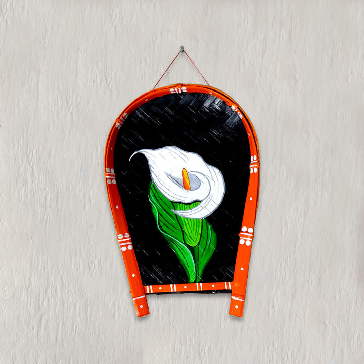 Handpainted Tulip Floral Art Bamboo Wall Decor