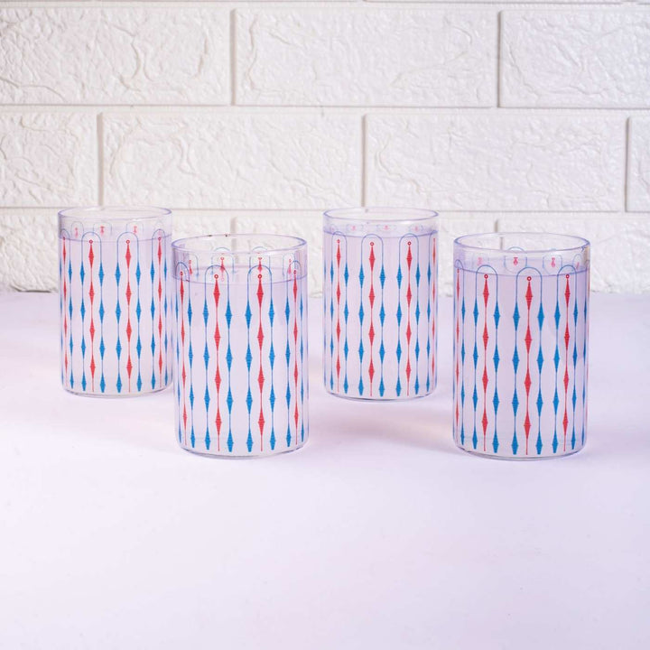 Borosilicate Glass Tumblers with Delicate Prints I 270 ML