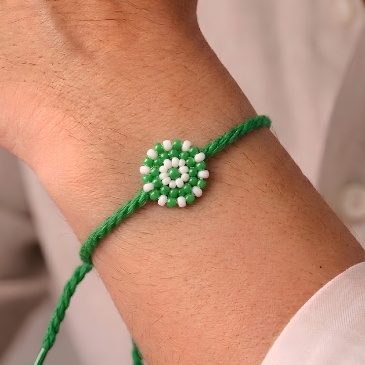 Hand Beaded Chaand Rakhi With Roli Chawal For Brother