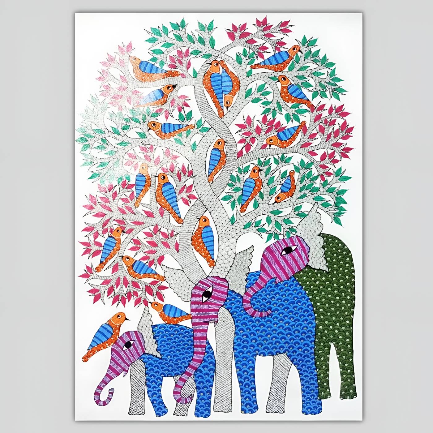 t*u様 ゴンドアートNo.36 Gond Art (25x53) Inches | Gond Art | GiTAGGED