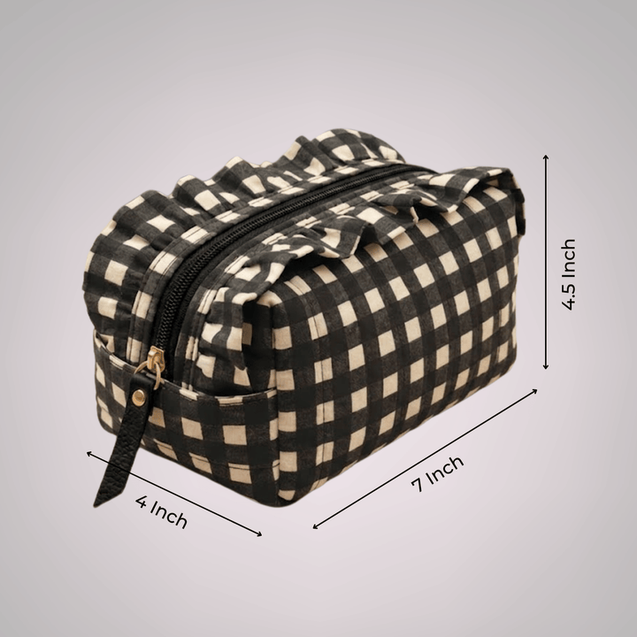 Daisy Whimsical Vanity Pouch With Smooth Zipper For Women | Broad Stripes