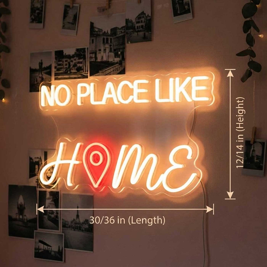 Handmade "No Place Like Home" Neon Light Sign Board for Home decor