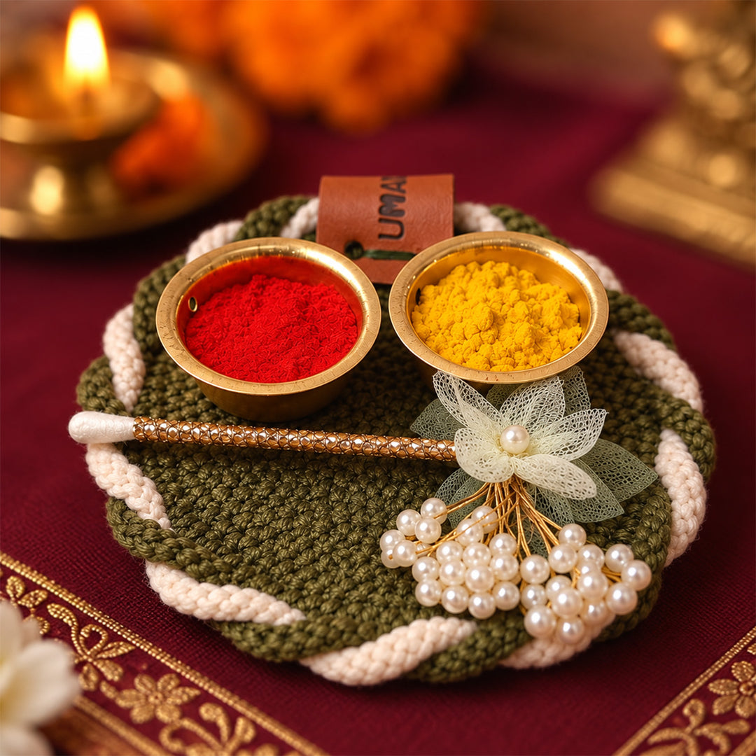 Coaster Assorted Thread Roli Chawal/Haldi Kumkum Holder For Puja And Festive Gifting