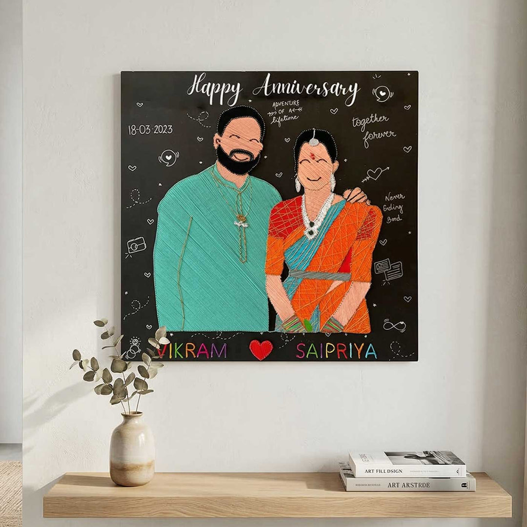 Photo Personalized String Art From Pixels Wooden Name Plate