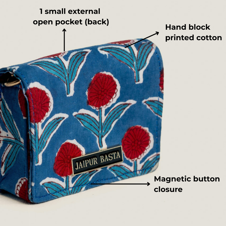 Bageechi Hand Block Printed Jugni Sling Bag