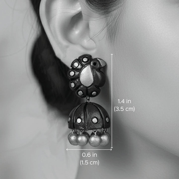 Handmade Peacock Terracotta Earrings