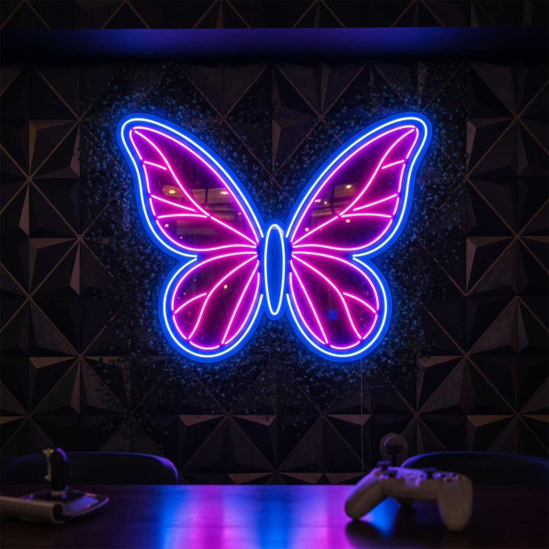 Handmade "Butterfly Neon Light Sign Board" For Restaurant Photo Booth Decor