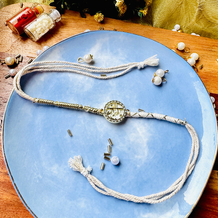 Handmade Lord Ram Charm Rakhi With Roli Chawal For Brother