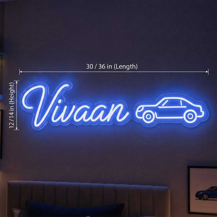 Personalized Name Neon Light Sign Board With Customisable Motif For Kids Room Decor