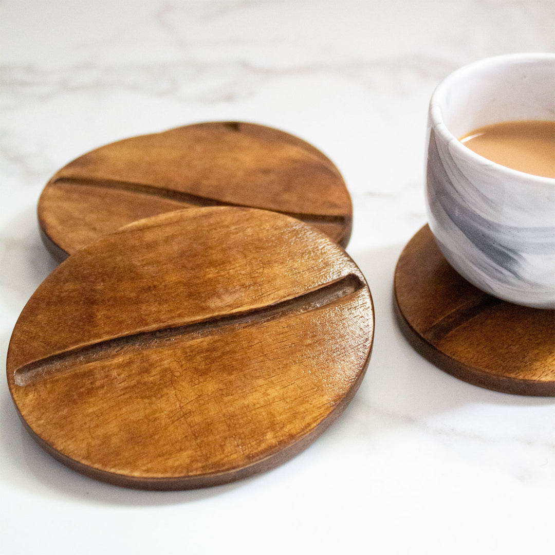 Handcrafted Wooden Coasters - Set of 6