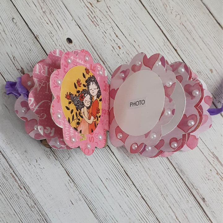 Personalized Handmade Mother'S Day Theme Paper Scrapbook With Medal