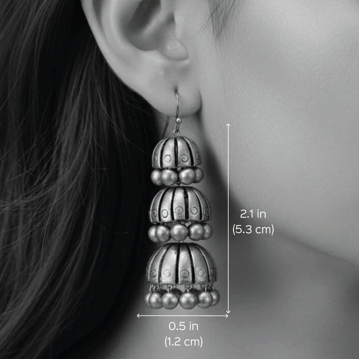 Handmade Triple Dome Terracotta Earrings