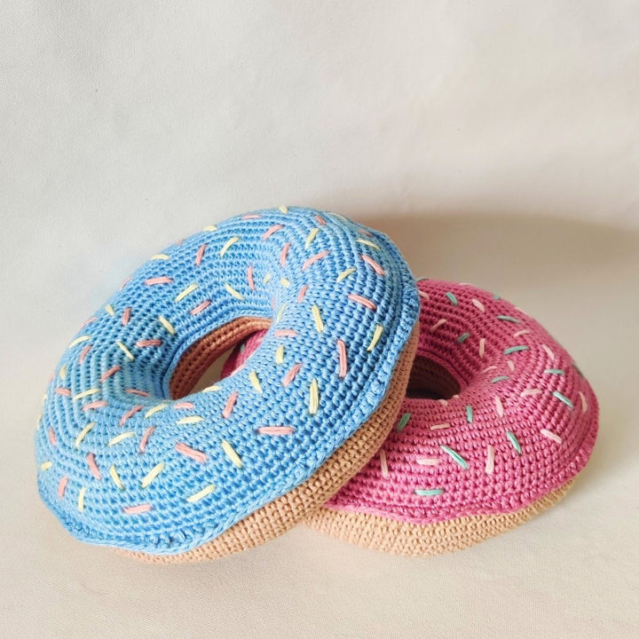 Handmade Crochet Doughnut Cushion for Newborns