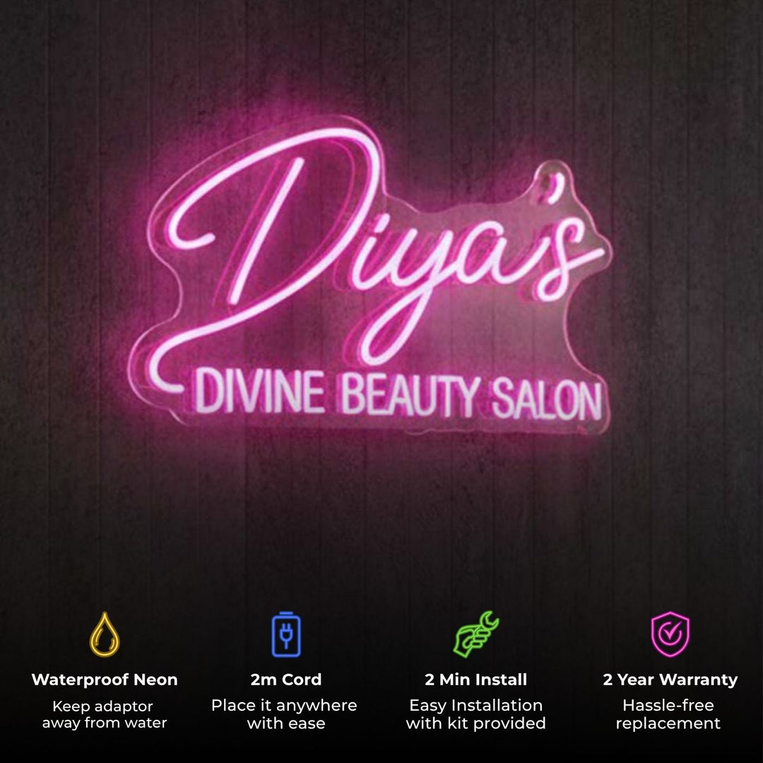 Personalized Beauty Salon Neon Light Sign Board With Name For Studio Decor