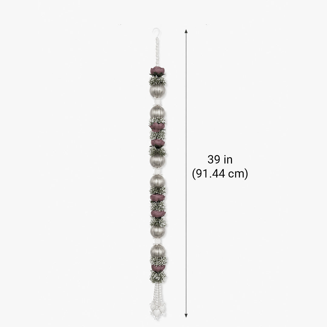 Set of 10 | Floral Latkan Backdrop Hanging With Golden Accents For Festive Decor