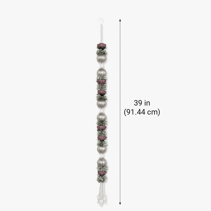 Set of 10 | Floral Latkan Backdrop Hanging With Golden Accents For Festive Decor