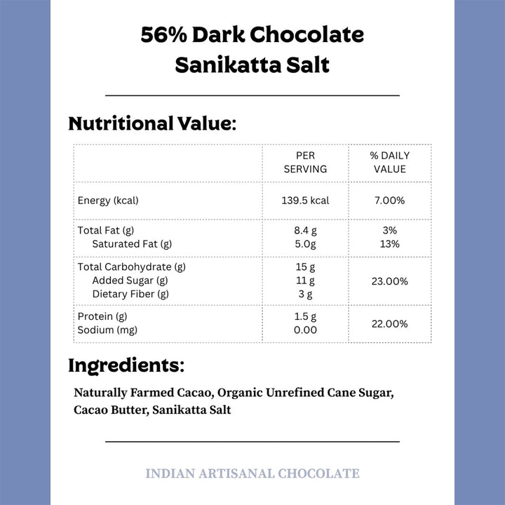 Vegan & Gluten Free | 57% Dark Chocolate with Sanikatta Salt