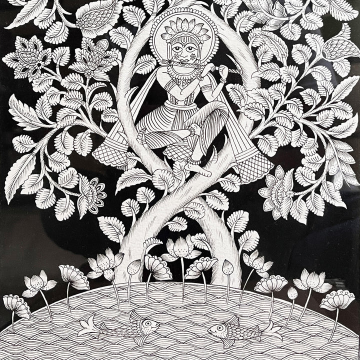 15 X 11 Inch | Krishna Tree of Life Paper Phad Painting