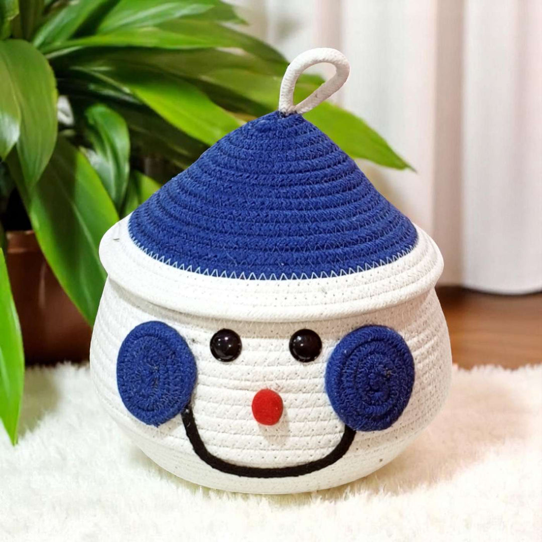 Santa Handmade Coil Basketry Cotton Rope Basket for Kids