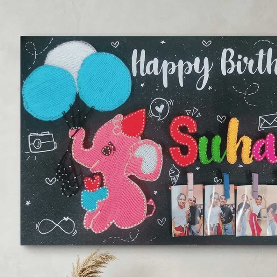 Photo Personalized String Art Gentle Gaints Wooden Name Plate
