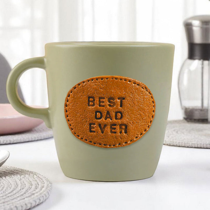 Personalized Hand-Painted Polymer Clay Best Dad Ever Theme Ceramic Mug