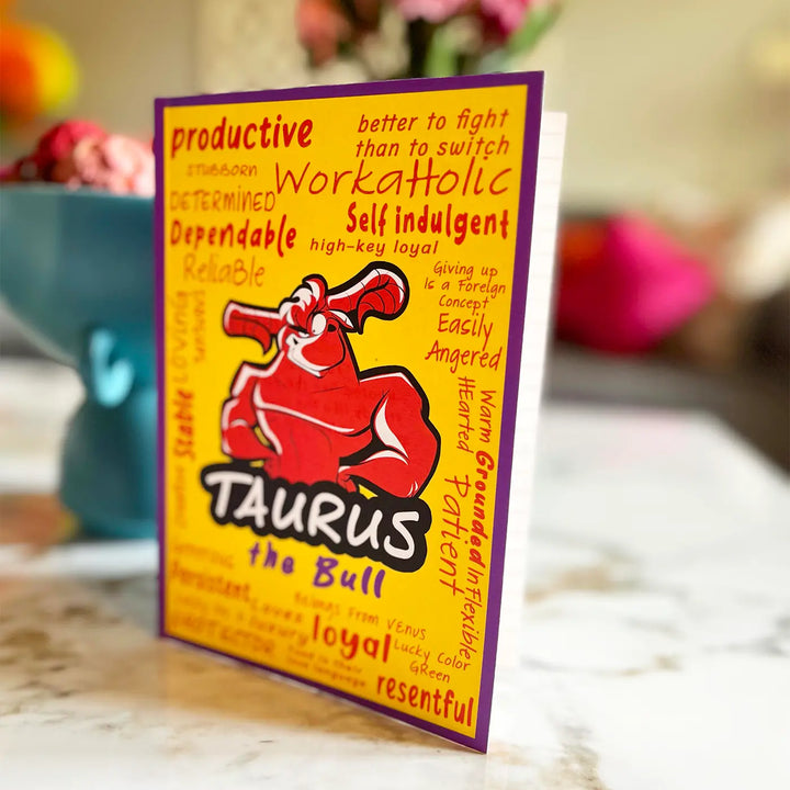 Printed Taurus Theme Ruled Notebook | A5 | 50 Pages