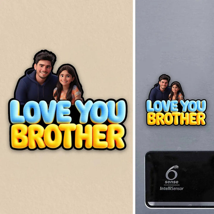 Photo Personalized "Love You Brother" Acrylic Fridge Magnet
