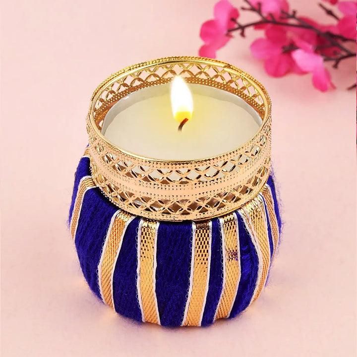 Assorted Handmade Gota Patti Decorative Tealight Holder | Set Of 4