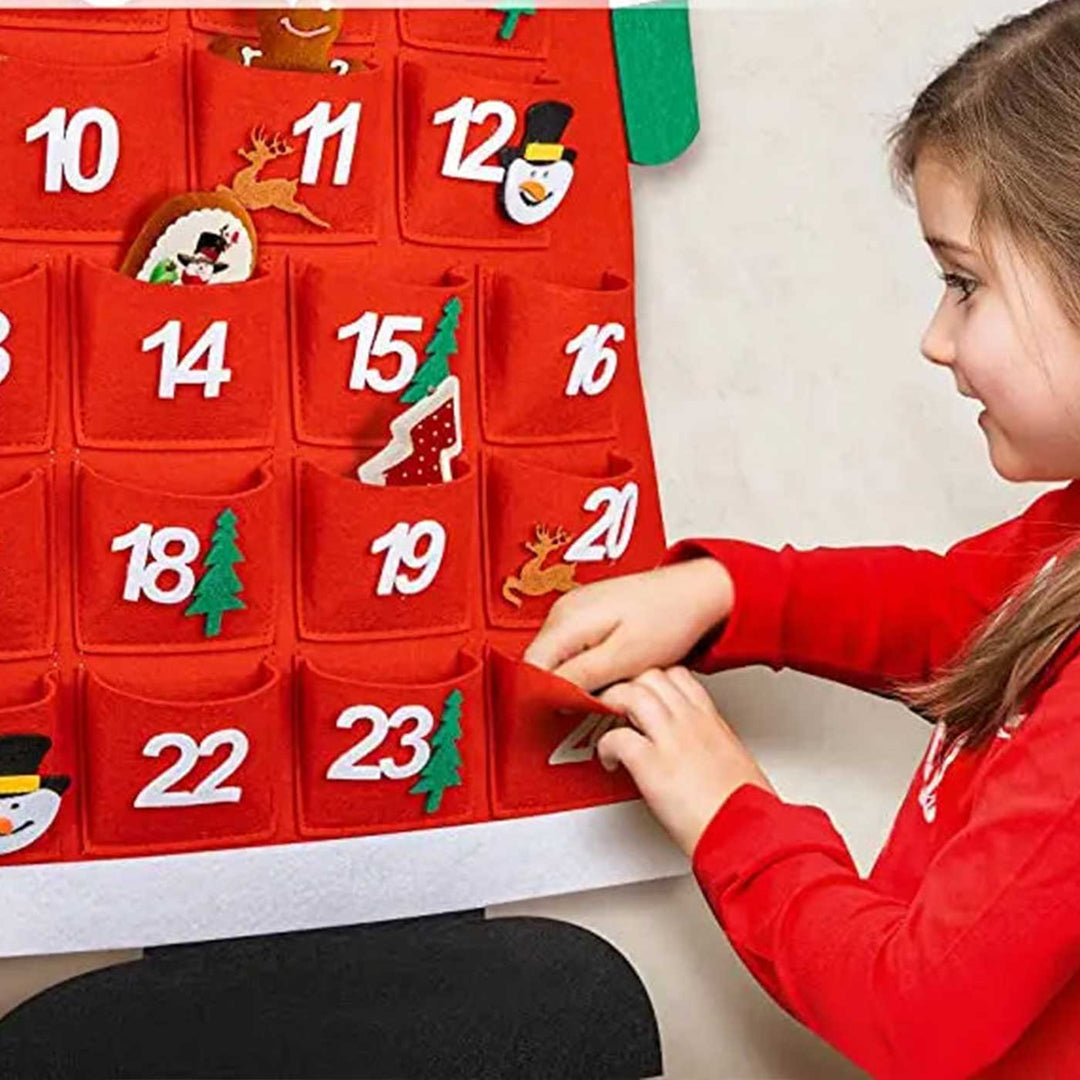 Handmade Felt Santa's Daily Deslights Advent Calendar