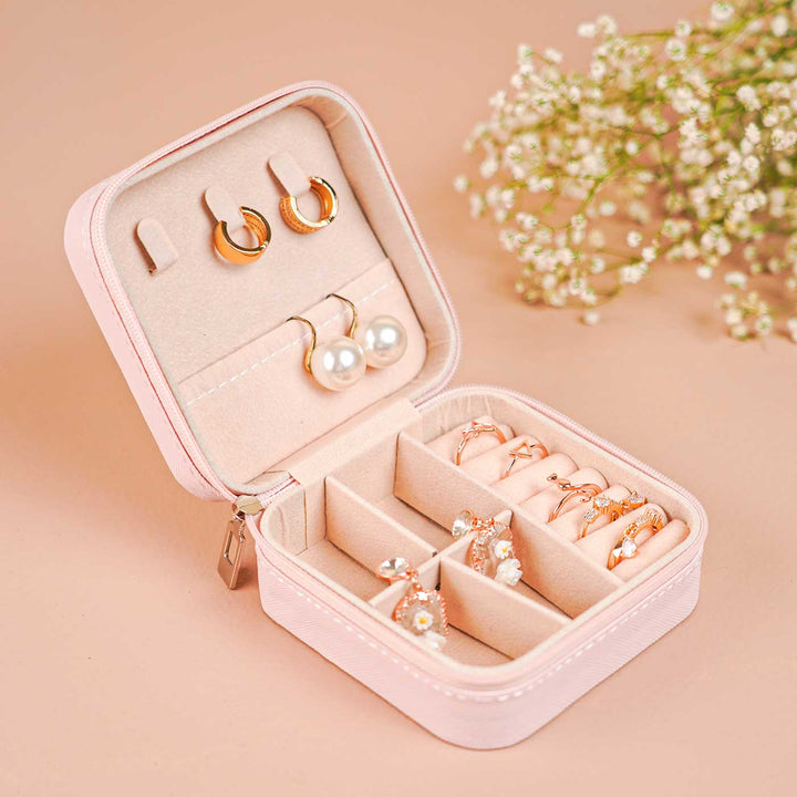 Personalized Handmade Floral Theme Leather Jewellery Box