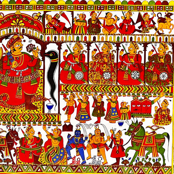 35 X 64 Inch | Story of Devnarayan ji Paper Phad Painting