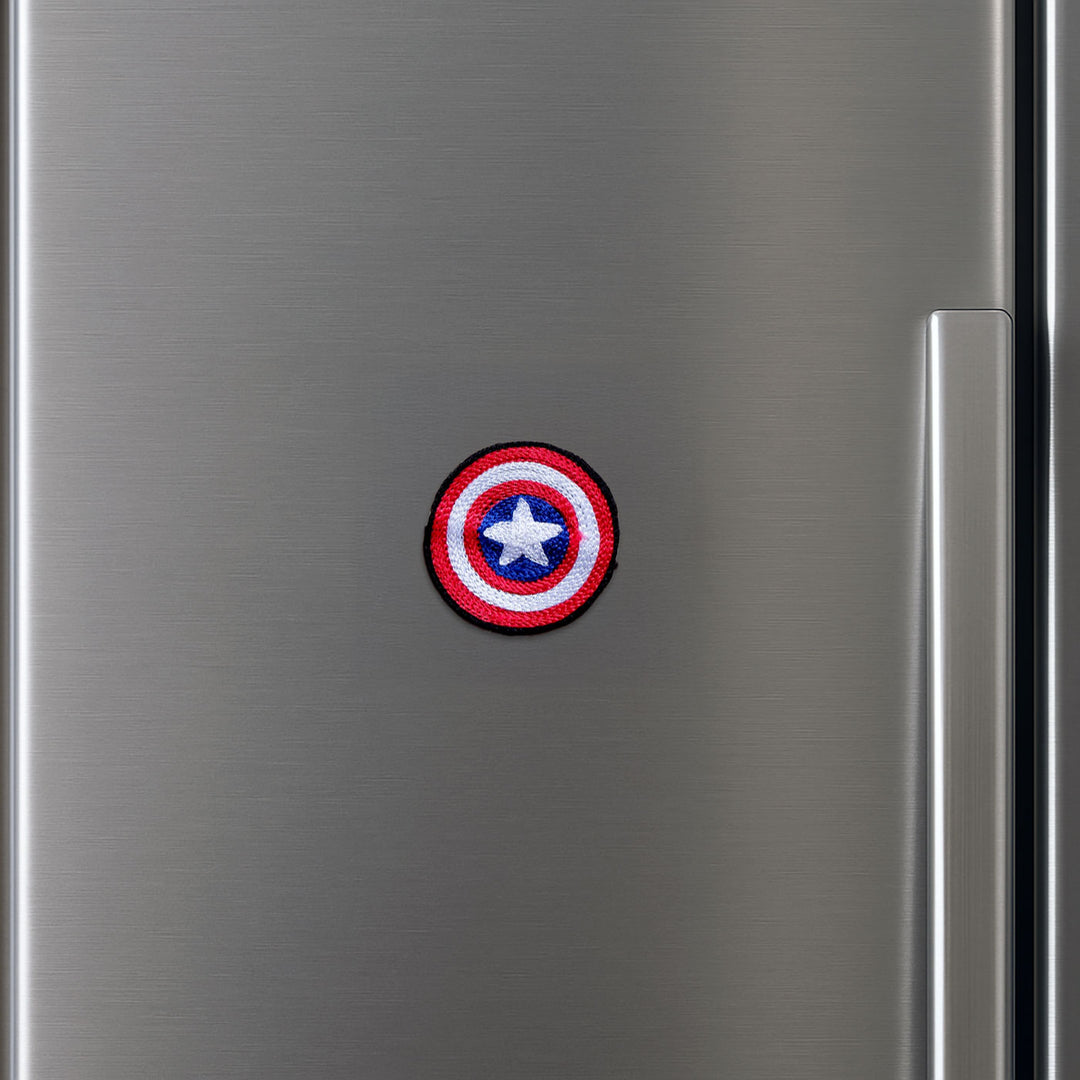Handmade Reusable Captain America Theme Pom Pom Felt Kids Rakhi - Magnet Attached to Refrigerator Door
