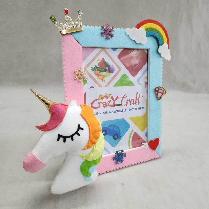 Personalized Unicorn Theme Felt Photo Frame