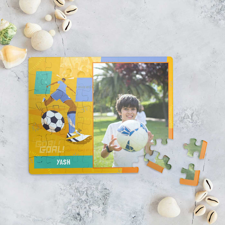 Photo Personalized Football Goals Boy Theme Acrylic Puzzle