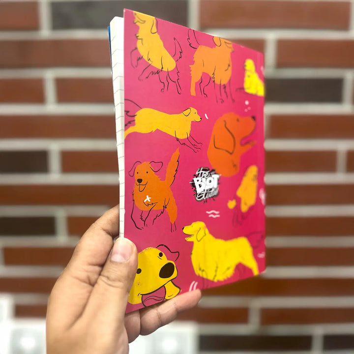 Printed Golden Retriever Theme Ruled Notebook | A5 | 50 Pages