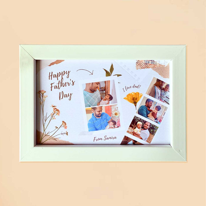 Photo Personalized "Happy Fathers Day" Wooden Framed Decorative Plaque For Fathers