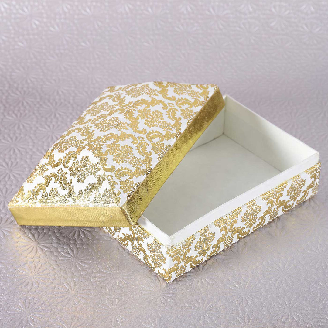Handmade Damask Pyramid Shaped Paper Gift Box