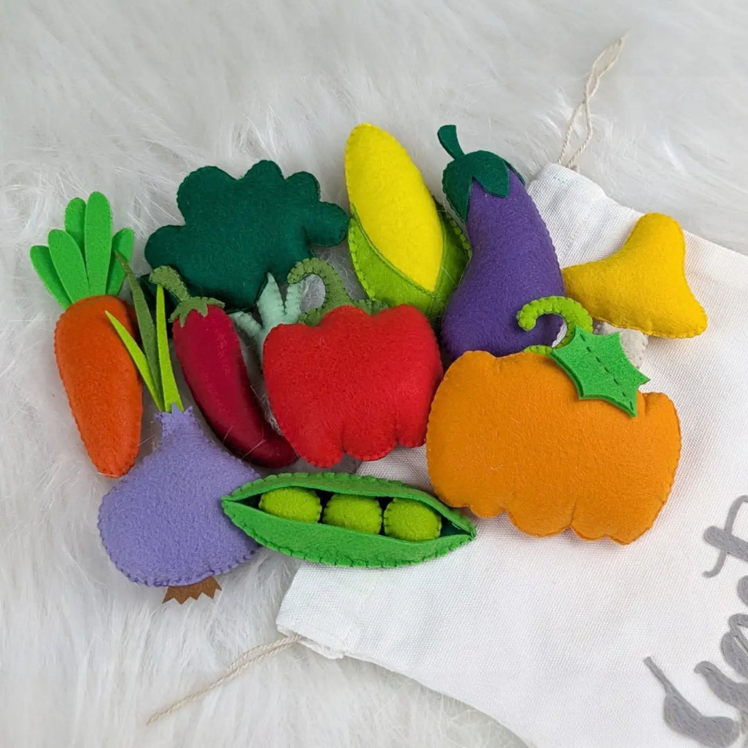 Handmade Realistic Vegetable Felt Educational Toys | Set Of 10