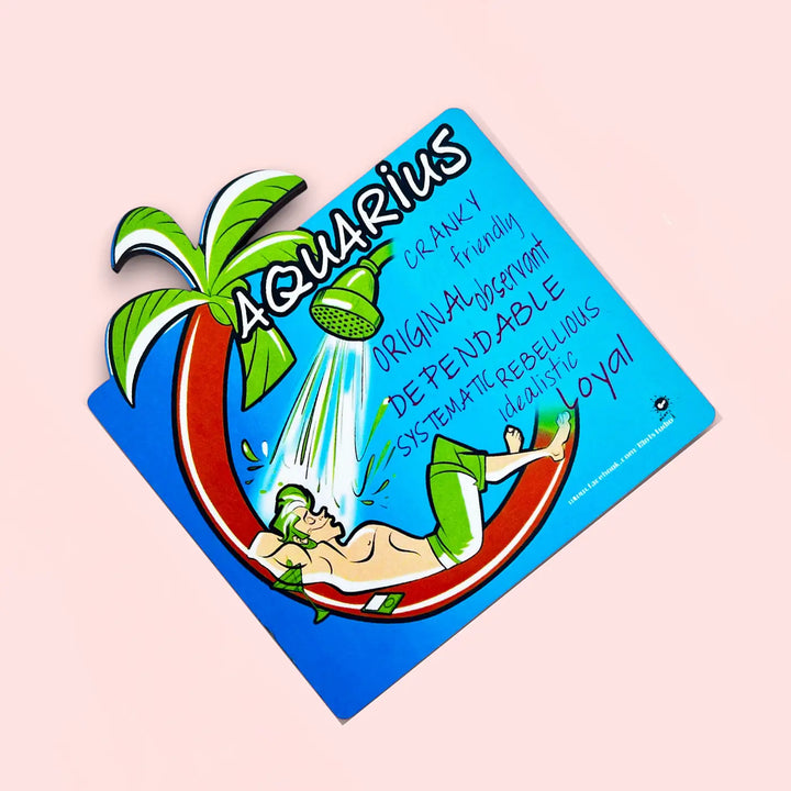 Printed Aquarius Zodiac Sign MDF Wood Fridge Magnet
