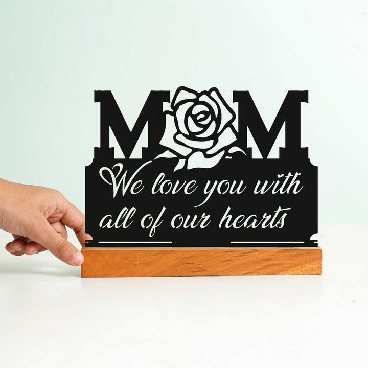 Personalized Handmade Laser Cut Rose Theme Metal Table Decor