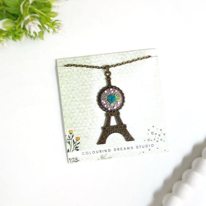 Hand Embroidered Love In Loops Antique Finish Necklace