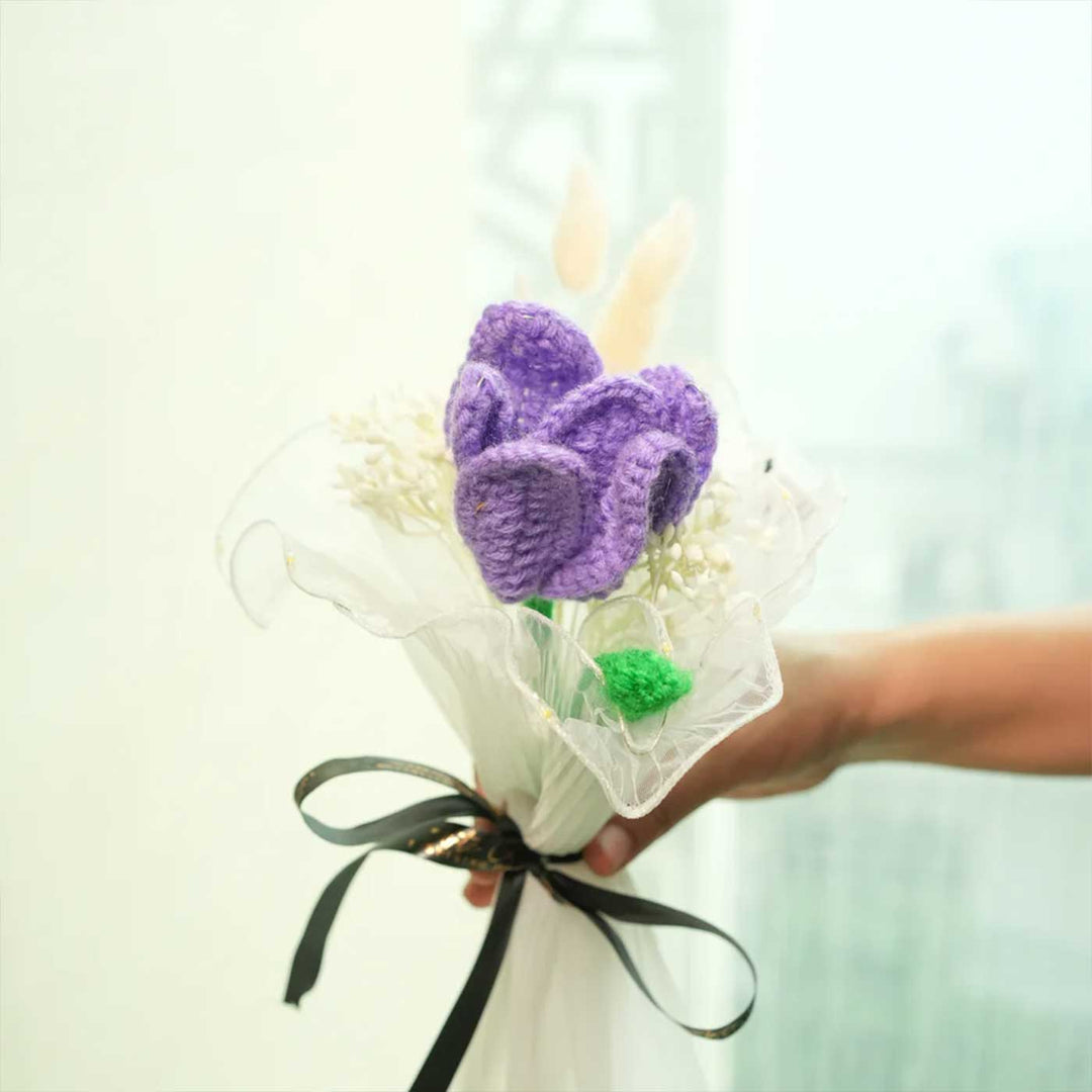 Handmade Crochet Lilic Petal Flower Bouquet