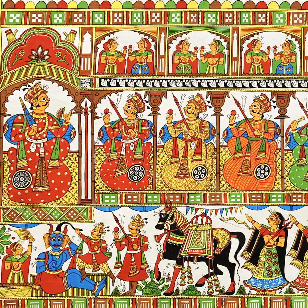 28 X 60 Inch | Story of Pabuji Paper Phad Painting