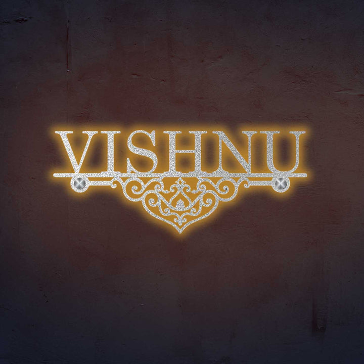 Personalized Laser Cut Elegant Design Steel Name Plate