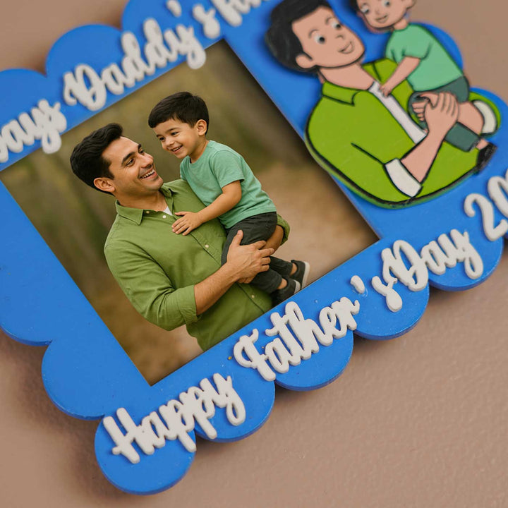 Photo Personalized Polaroid Theme MDF Wood Fridge Magnet For Fathers