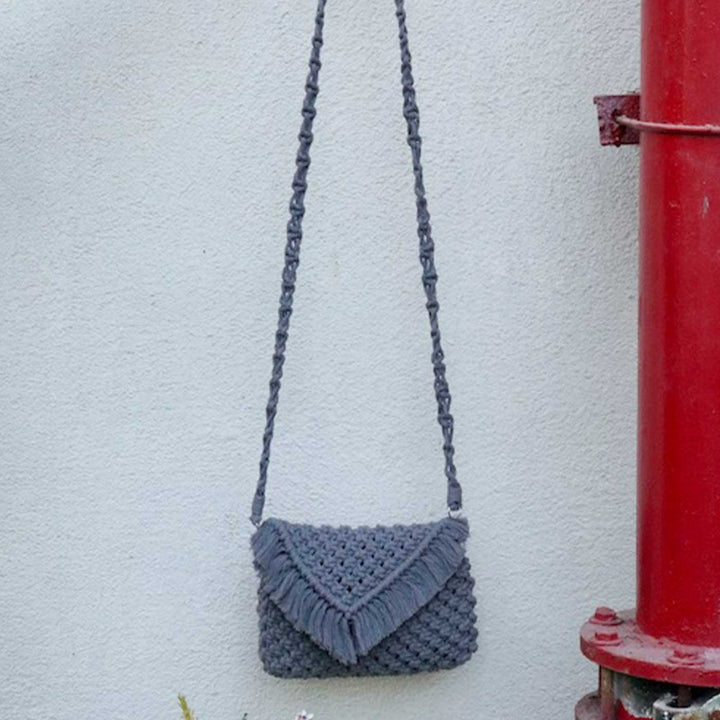 Handmade Macrame Clutch Bag With Sling