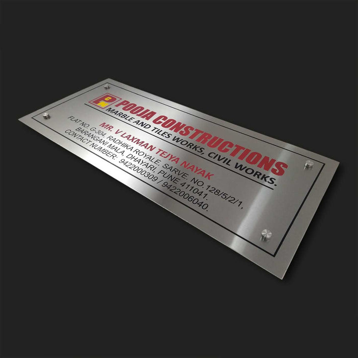 Personalized Engraved Stainless Steel Office Name Plate