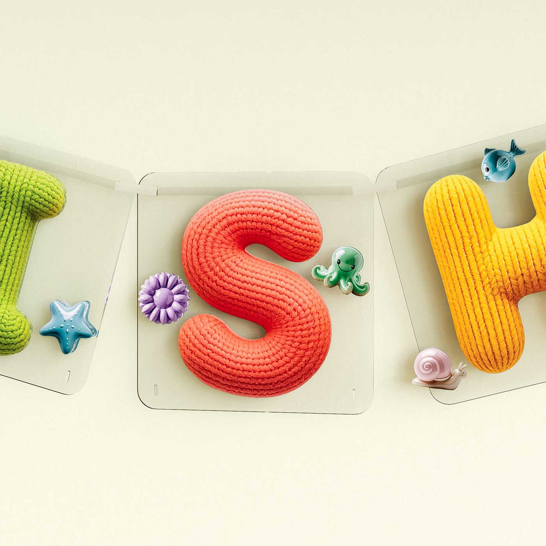 Personalized Acrylic Colourful Knitted Look Bunting