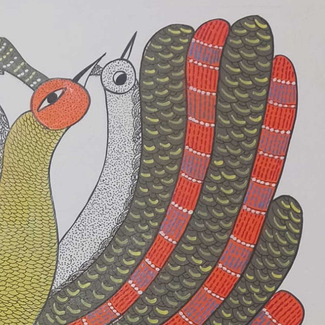 11 x 15 Inch | Colours of Togetherness | Original Hand Painted Tribal Gond Art Painting | Acrylic Paints On Paper