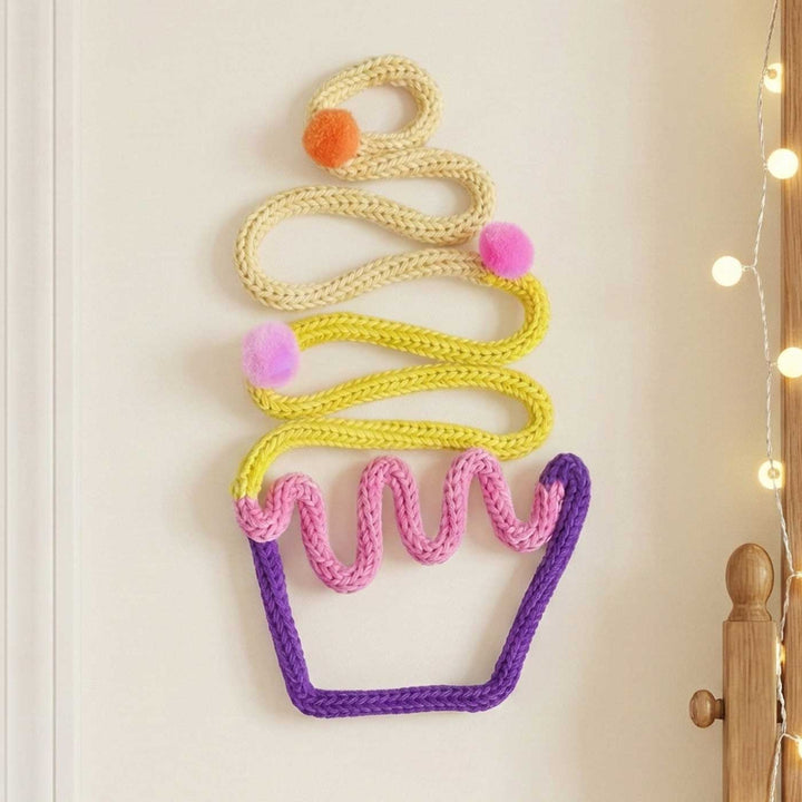 Handmade Knitted Wire Cupcake Hanging For Kids Room Decoration
